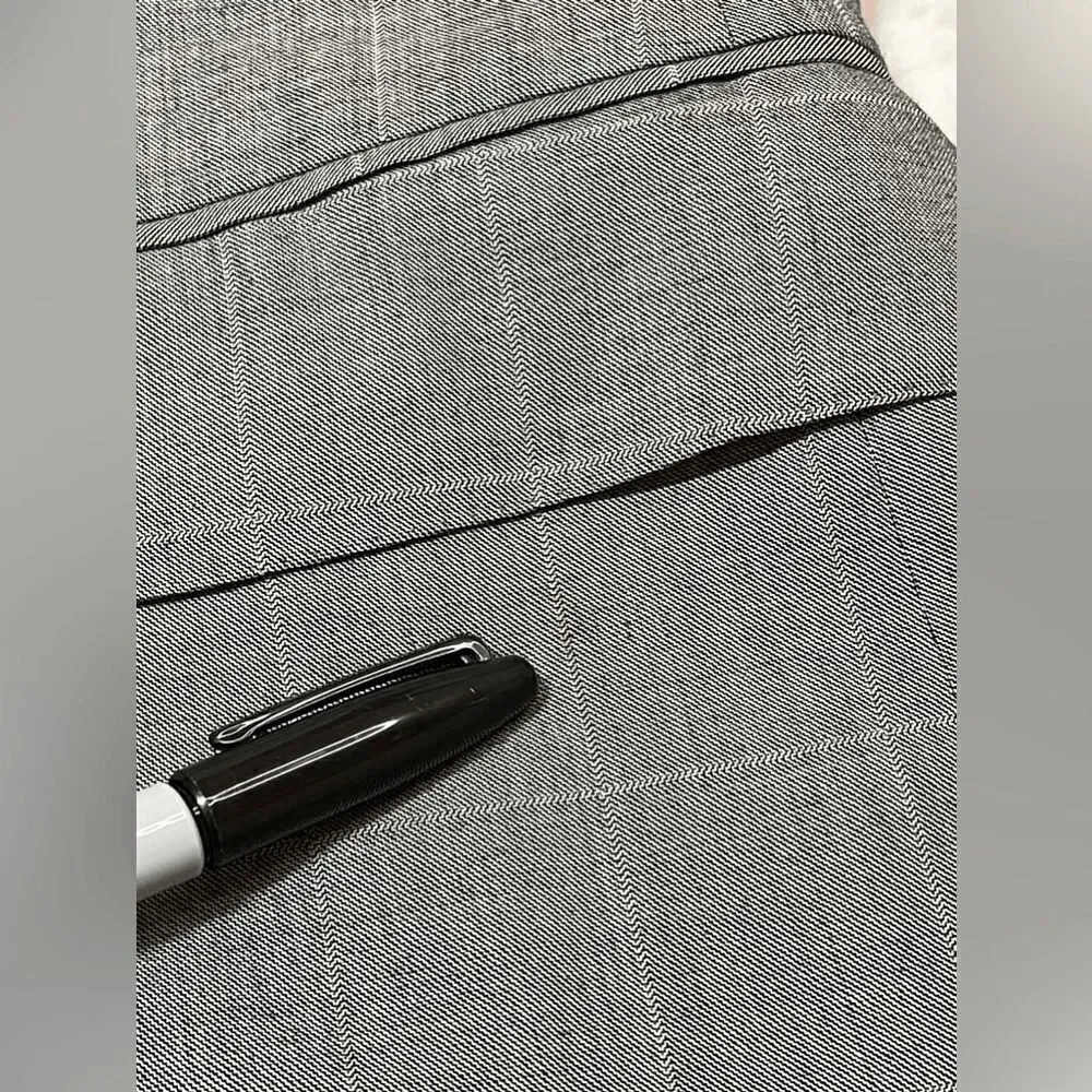 ERMENEGILDO ZEGNA wool gray window pane plaid suit jacket blazer size 54L 44L US